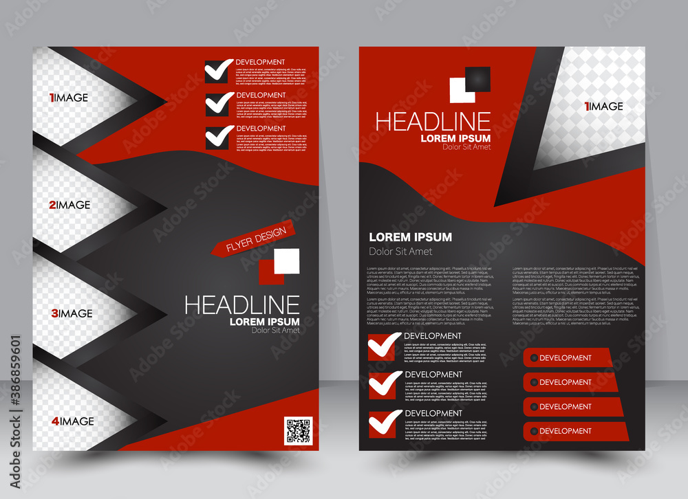 Abstract flyer design background. Brochure template. Can be used for magazine cover, business mockup, education, presentation, report. a4 size with editable elements. Red and black color. Abstract flyer design background. Brochure template. Can be used for magazine cover, business mockup, education, presentation, report. a4 size with editable elements. Red and black color.