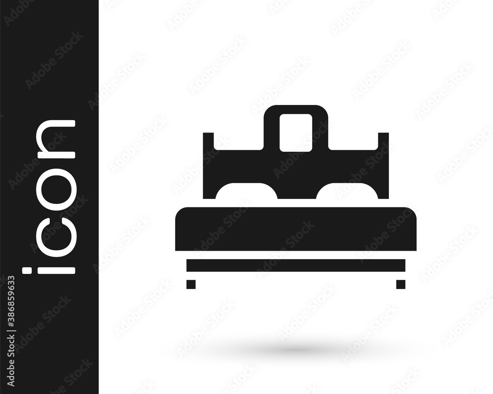Black Bedroom icon isolated on white background. Wedding, love, marriage symbol. Bedroom creative icon from honeymoon collection. Vector. Black Bedroom icon isolated on white background. Wedding, love, marriage symbol. Bedroom creative icon from honeymoon collection. Vector.