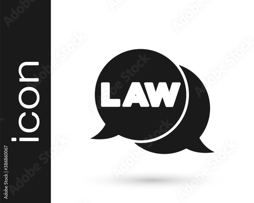 Black Law icon isolated on white background. Vector.