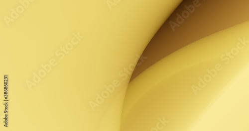 Abstract 4k resolution defocused geometric curves background for wallpaper, backdrop and varied nature design. Golden yellow, pastel yellow colors.