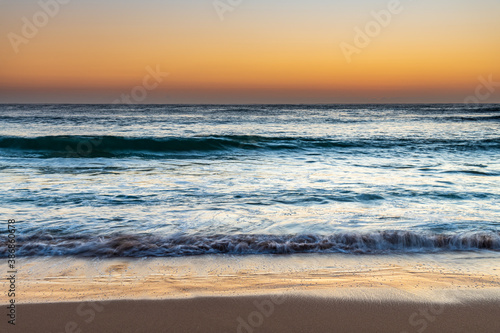 Clear skies sunrise seascape © Merrillie