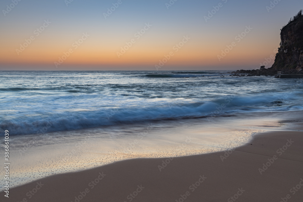 Clear skies sunrise seascape