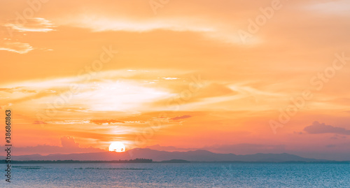 sunset over the sea in the evening 