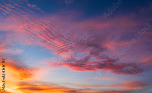 sunset sky background in the evening after sundown 