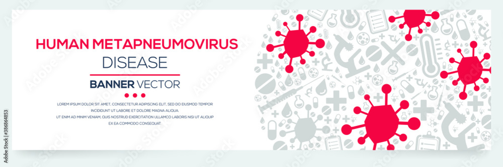 Creative (Human Metapneumovirus) disease Banner Word with Icons ,Vector illustration.	