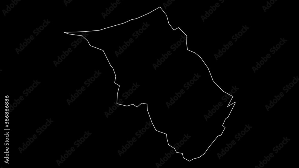 Belait Brunei district map outline animation Belait Brunei district map outline animation