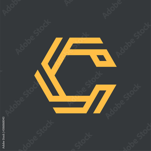 Initial Letter C or CC modern logo icon design template elements.