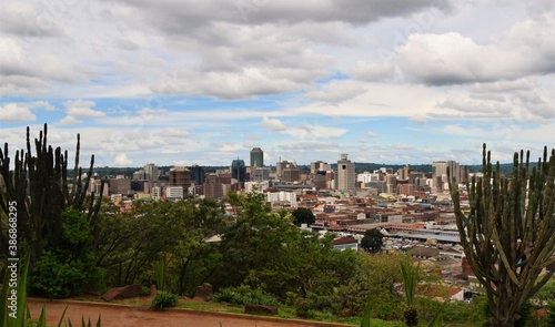 Obraz na plátně Panoramic view of Harare city centre, Zimbabwe