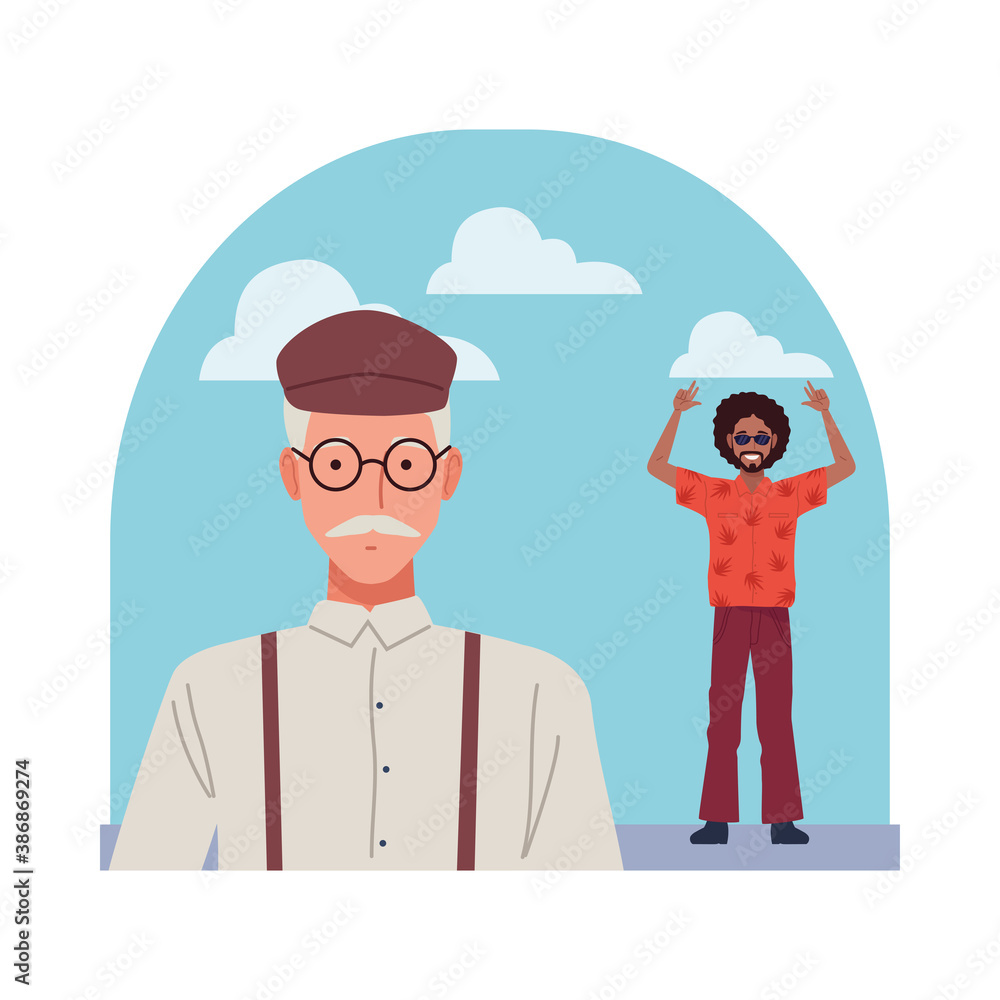 afro and old men perfectly imperfect characters afro and old men perfectly imperfect characters