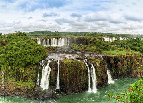 View of world famous Iguazu waterfalls in Argentina.
