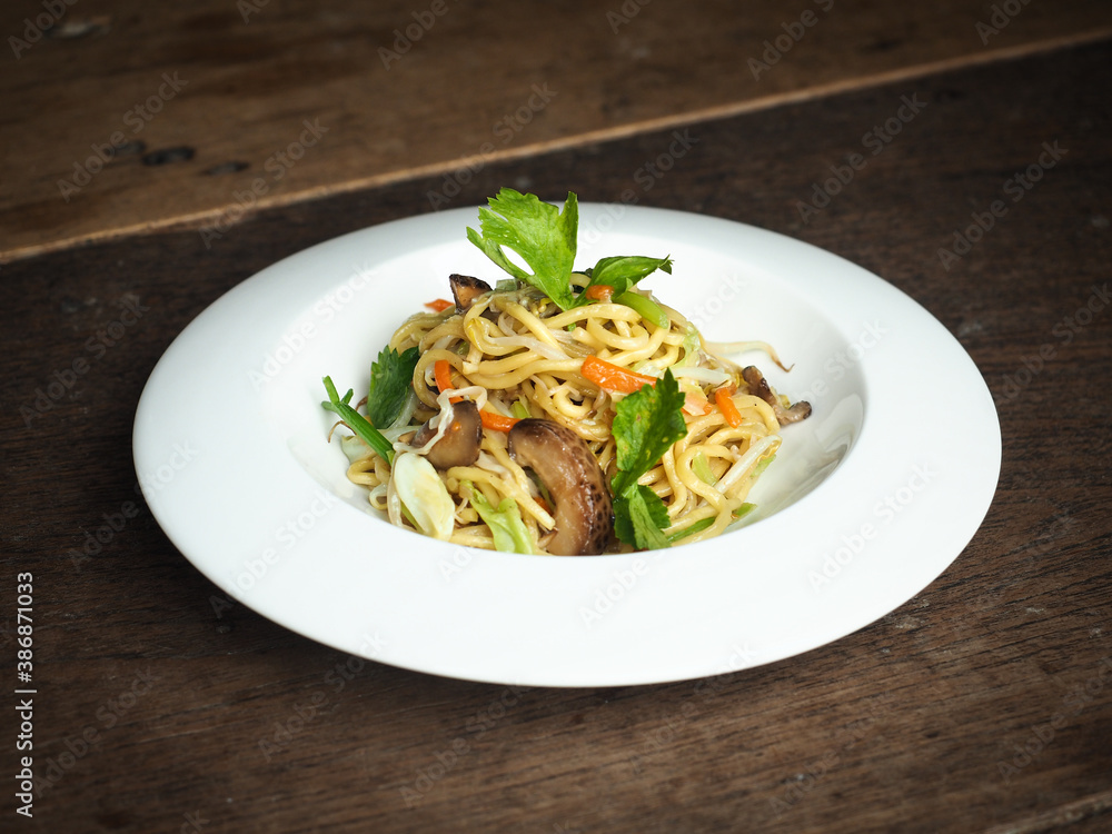 Stir-fried yakisoba noodles with vegetables Stir-fried yakisoba noodles with vegetables