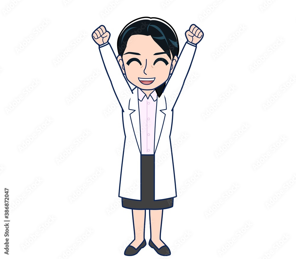 Young female doctor in a white lab coat Young female doctor in a white lab coat