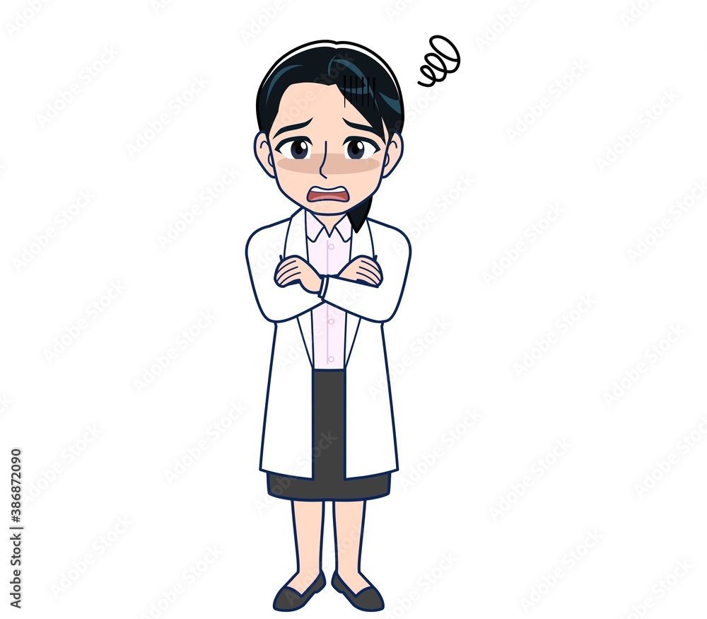 Young female doctor in a white lab coat Young female doctor in a white lab coat