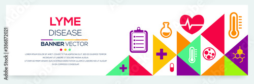 Creative (Lyme) disease Banner Word with Icons ,Vector illustration.	