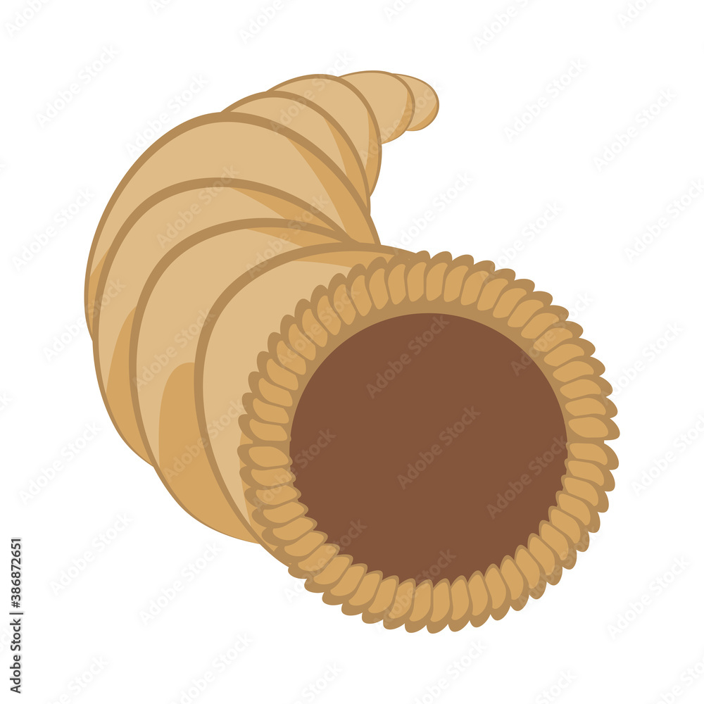 thanksgiving horn decoration isolated icon