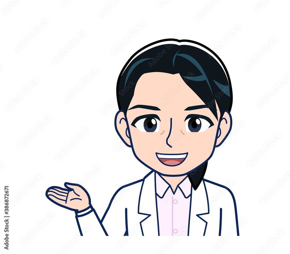 Young female doctor in a white lab coat Young female doctor in a white lab coat