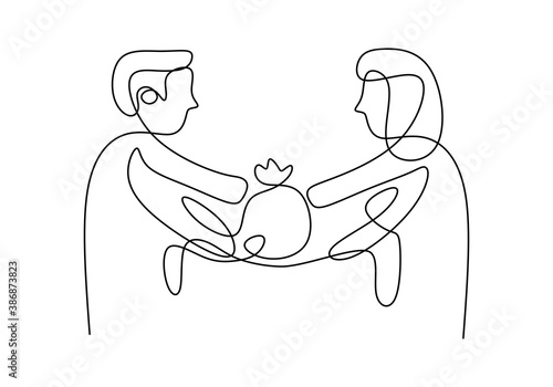 Continuous line drawing of ...