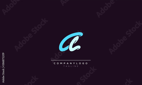 AC CC AL Abstract initial monogram letter alphabet logo design