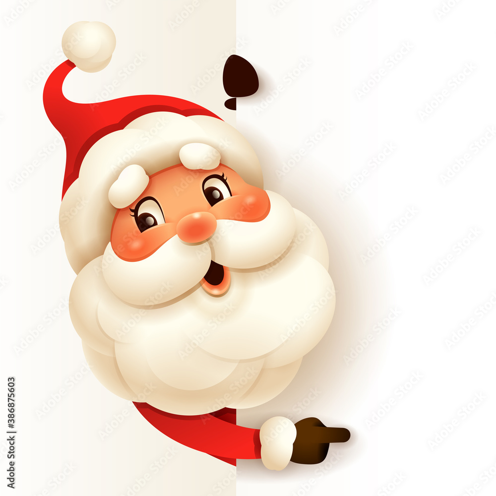 Santa Claus with big blank signboard. Wide empty space for design. Santa Claus with big blank signboard. Wide empty space for design.