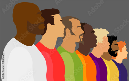 Portraits of men of various races and nationalities