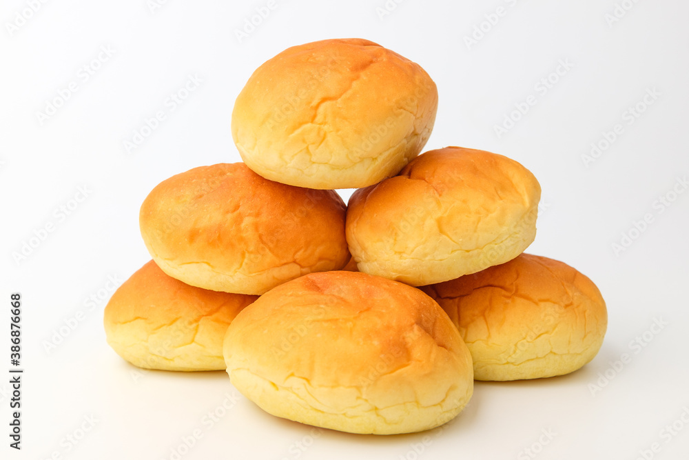 Morning bread on white background