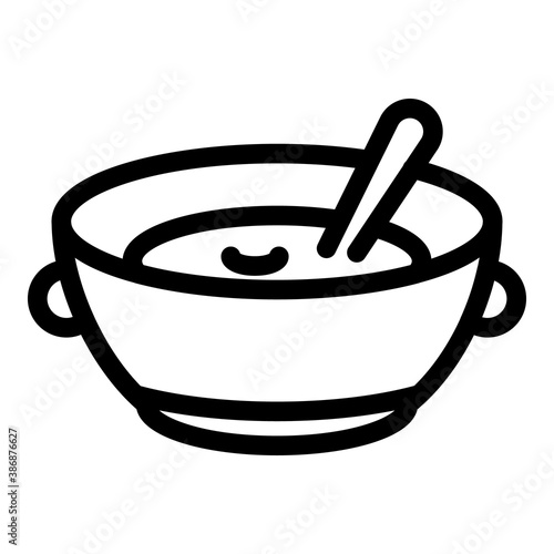 Lunch soup icon. Outline lunch soup vector icon for web design isolated on white background