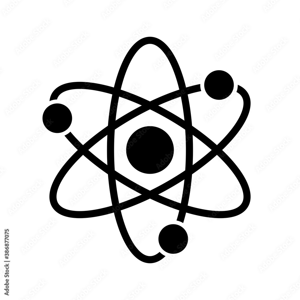 Atom icon isolated on white background. Vector illustration Atom icon isolated on white background. Vector illustration