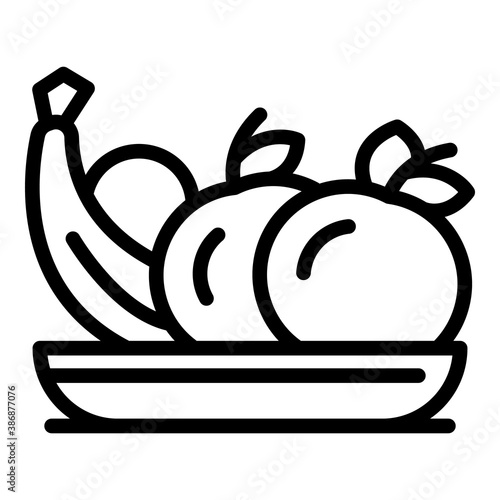 Fresh fruits icon. Outline fresh fruits vector icon for web design isolated on white background