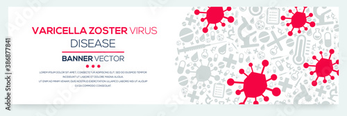 Creative (Varicella Zoster Virus) disease Banner Word with Icons ,Vector illustration.	