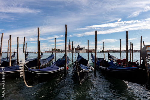 Wide view on San Giorgio Maggiore from Piazza San Marco and the Doge palace,  with gondole © Salvati Photography