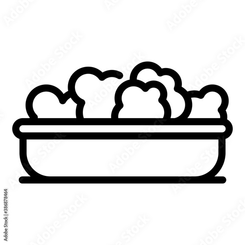 Popcorn bowl icon. Outline popcorn bowl vector icon for web design isolated on white background