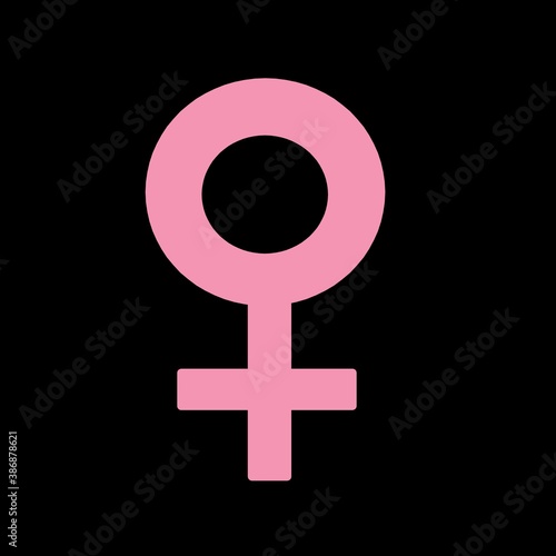 Venus icon. Symbol womans in doodle style. Women's Health Day. Venus. Animation