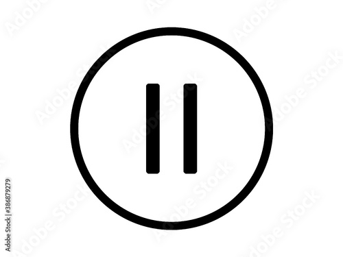 Pause Button Vektor isoliert auf weißen Hintergrund