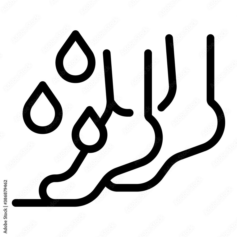 Feet drops icon. Outline feet drops vector icon for web design isolated on white background Feet drops icon. Outline feet drops vector icon for web design isolated on white background
