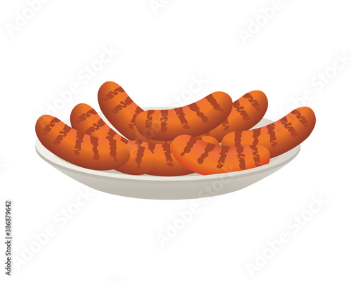 delicious sausages food in dish