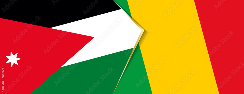 Jordan and Mali flags, two vector flags. Jordan and Mali flags, two vector flags.