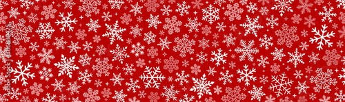Red christmas background with snowflakes. Christmas background. Vector