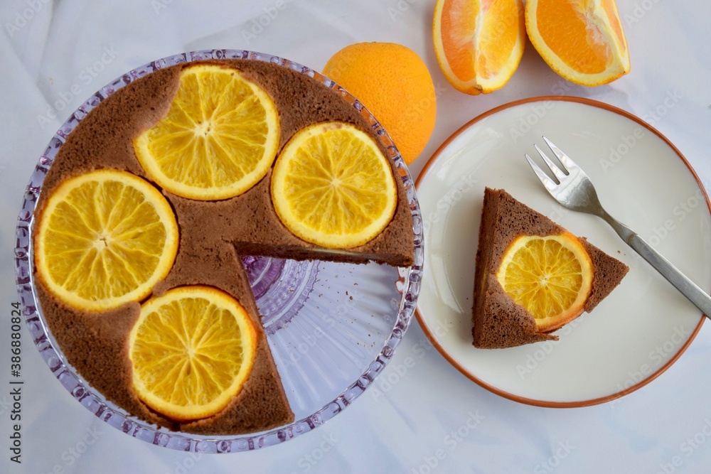 Orange chocolate upside down cake. Gluten free baking Orange chocolate upside down cake. Gluten free baking