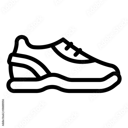 Running sneakers icon. Outline running sneakers vector icon for web design isolated on white background