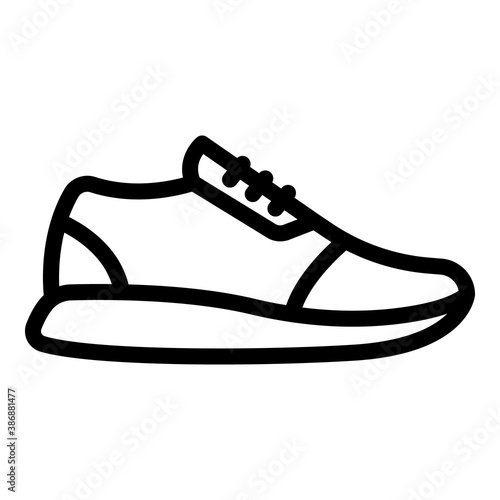 Woman sneakers icon. Outline woman sneakers vector icon for web design isolated on white background