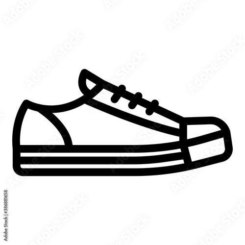 Fashion sneakers icon. Outline fashion sneakers vector icon for web design isolated on white background