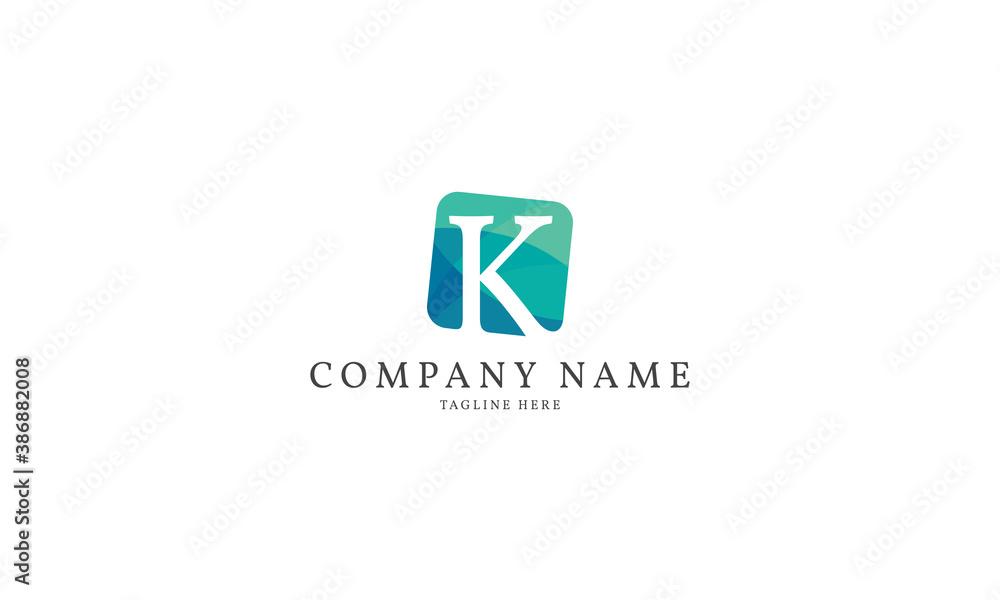 letter K modern square logo template letter K modern square logo template