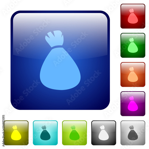 Money bag color square buttons