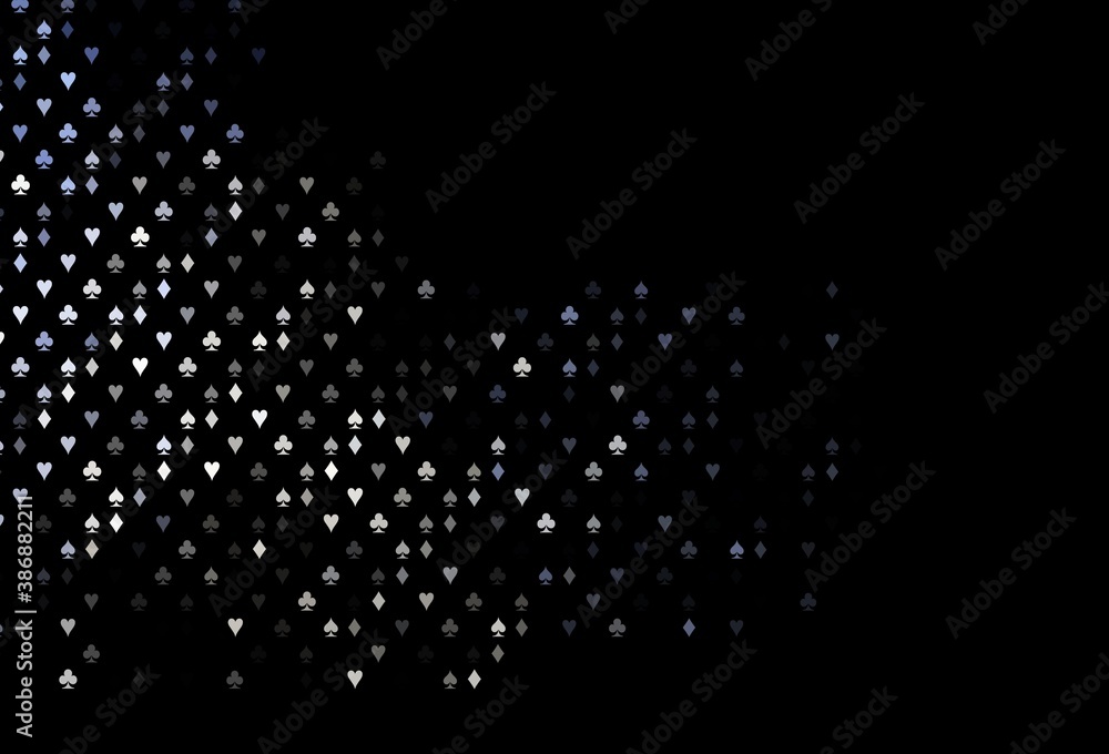 Dark BLUE vector pattern with symbol of cards. Dark BLUE vector pattern with symbol of cards.