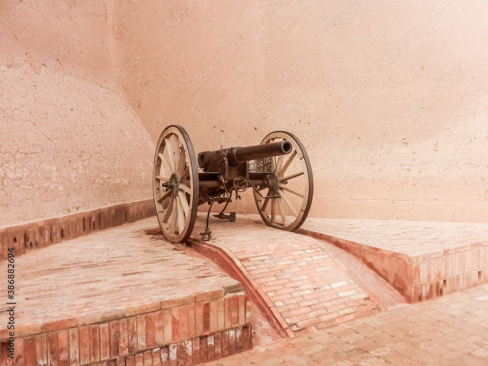 Cannon in Kasbah of Taourirt, Ouarzazate, Morocco Cannon in Kasbah of Taourirt, Ouarzazate, Morocco