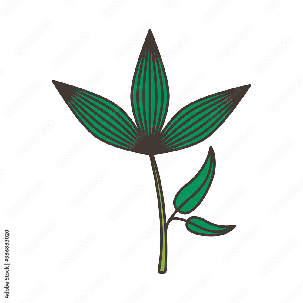 branch with leafs plant nature icon branch with leafs plant nature icon