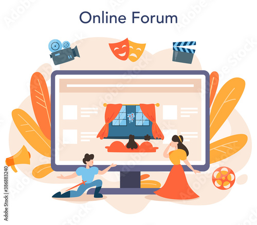 Actor and actress online service or platform. Idea of creative