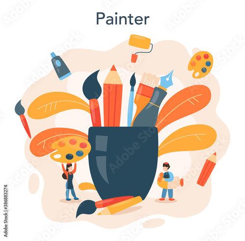 Artist concept illustration. Idea of creative people and profession.