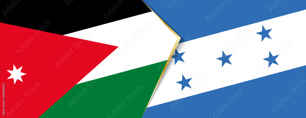 Jordan and Honduras flags, two vector flags. Jordan and Honduras flags, two vector flags.