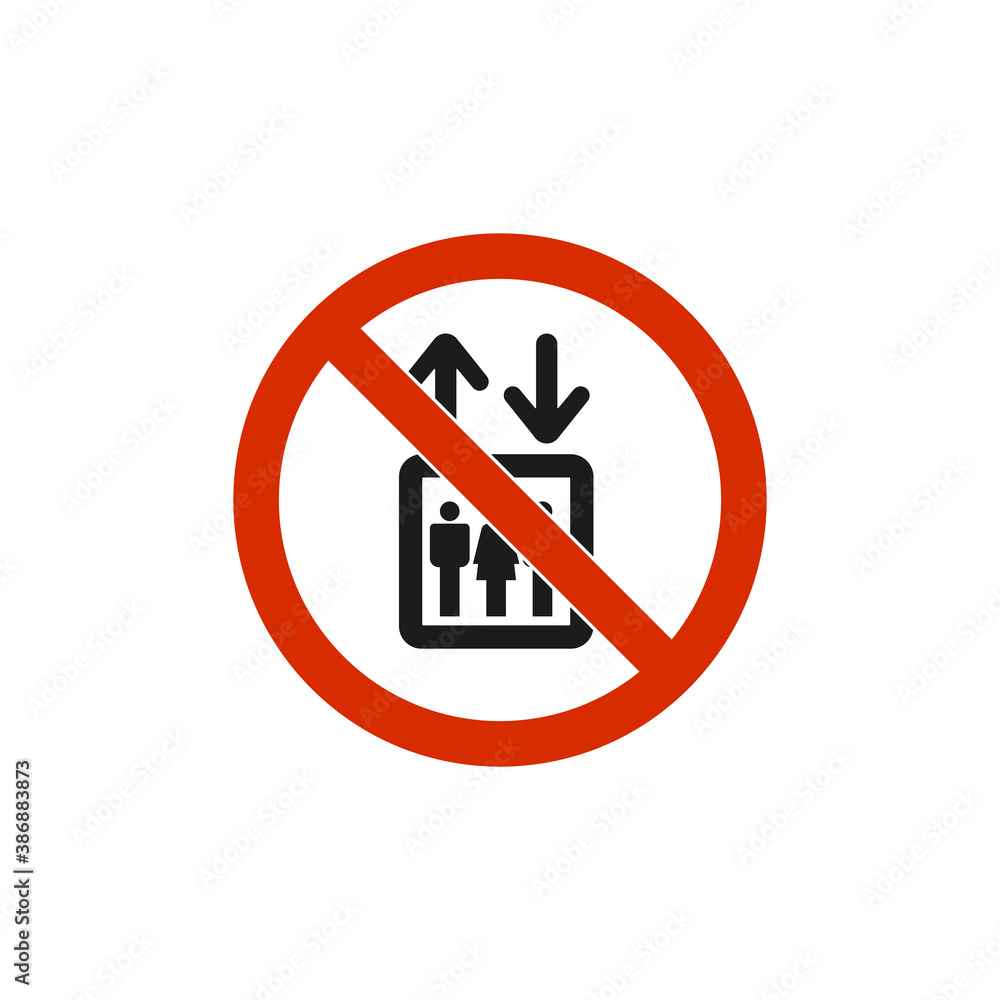 Incase of fire do not use elevator sign icon isolated on white background. Emergency symbol modern, simple, vector, icon for website design, mobile app, ui. Vector Illustration Incase of fire do not use elevator sign icon isolated on white background. Emergency symbol modern, simple, vector, icon for website design, mobile app, ui. Vector Illustration